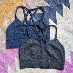 JoyLab Bundle 2 Strappy Longline Brushed Jersey Sports Bras XS